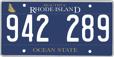 RI license plate 942289
