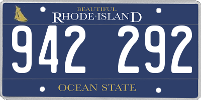 RI license plate 942292