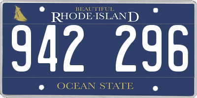 RI license plate 942296
