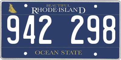 RI license plate 942298