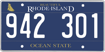 RI license plate 942301