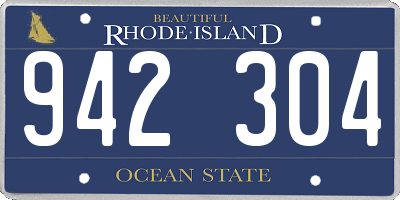 RI license plate 942304