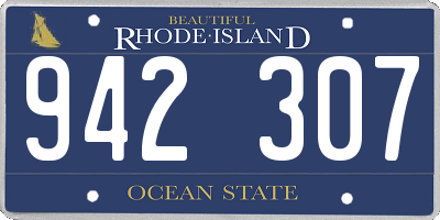 RI license plate 942307