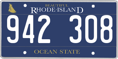 RI license plate 942308