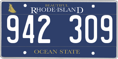 RI license plate 942309
