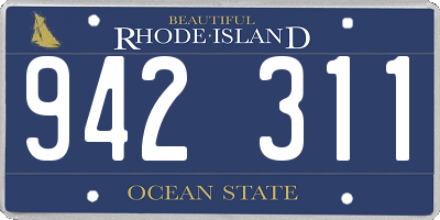 RI license plate 942311