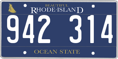 RI license plate 942314