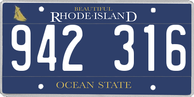 RI license plate 942316