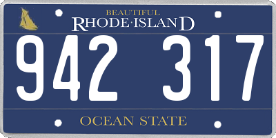 RI license plate 942317