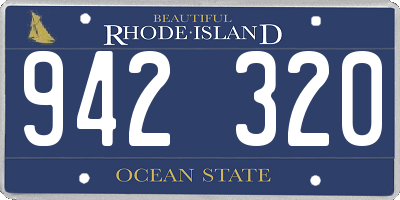 RI license plate 942320