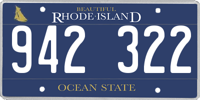 RI license plate 942322