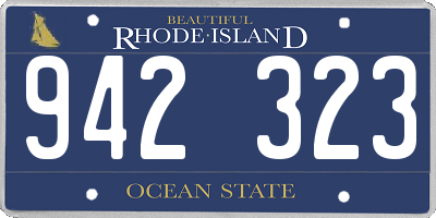 RI license plate 942323
