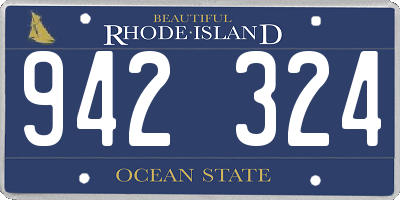 RI license plate 942324