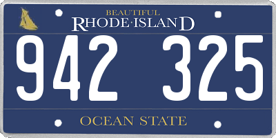 RI license plate 942325