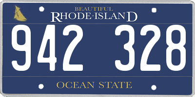 RI license plate 942328