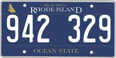 RI license plate 942329