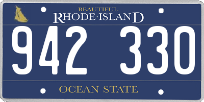 RI license plate 942330