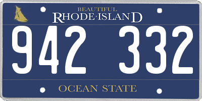 RI license plate 942332