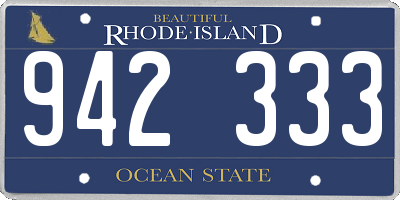 RI license plate 942333