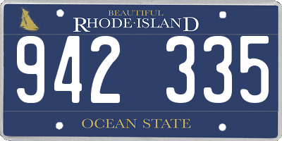RI license plate 942335