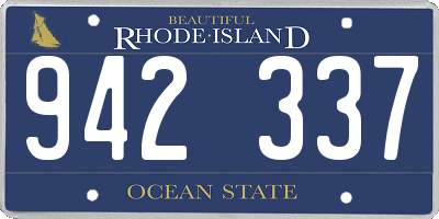 RI license plate 942337