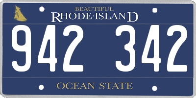 RI license plate 942342