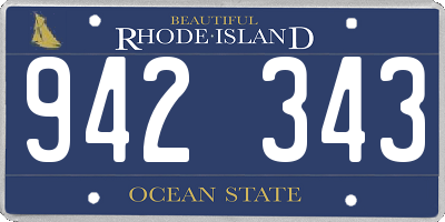 RI license plate 942343