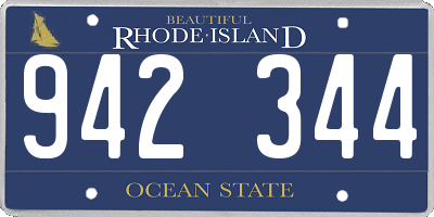 RI license plate 942344