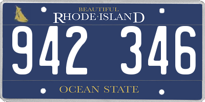 RI license plate 942346