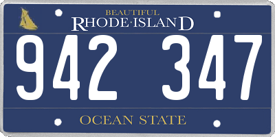 RI license plate 942347