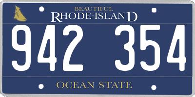 RI license plate 942354