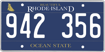 RI license plate 942356