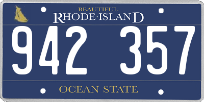 RI license plate 942357