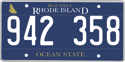 RI license plate 942358