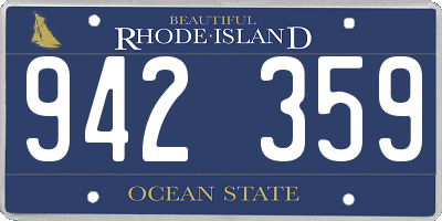 RI license plate 942359
