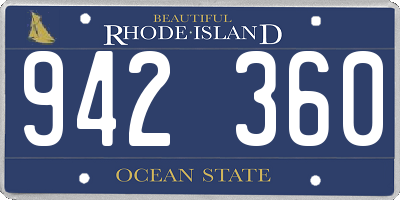 RI license plate 942360