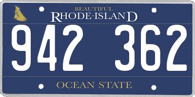 RI license plate 942362