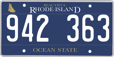 RI license plate 942363