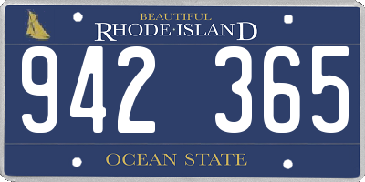 RI license plate 942365