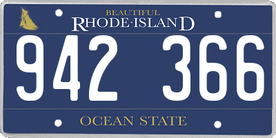 RI license plate 942366