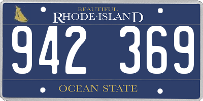RI license plate 942369