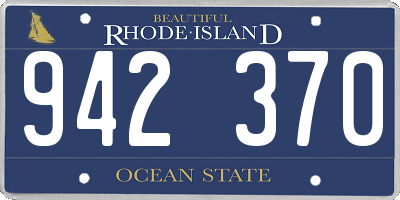 RI license plate 942370