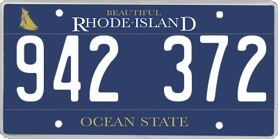 RI license plate 942372