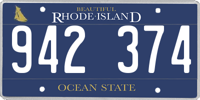 RI license plate 942374