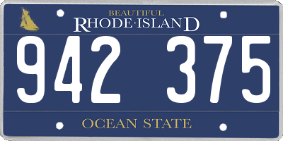 RI license plate 942375