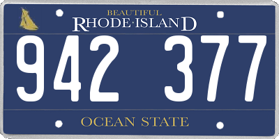 RI license plate 942377