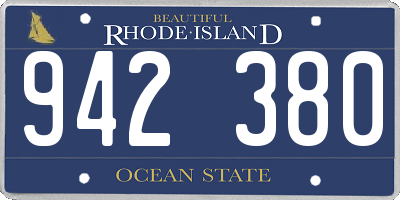 RI license plate 942380