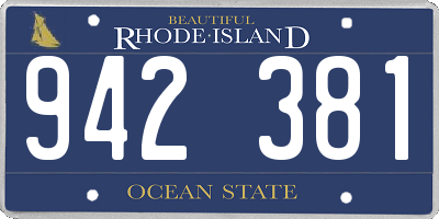 RI license plate 942381