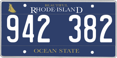 RI license plate 942382