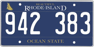 RI license plate 942383